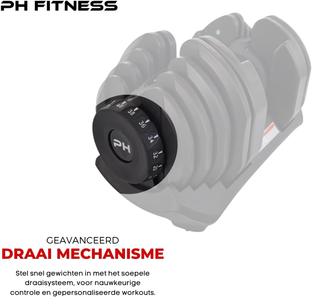 Adjustable Dumbbells 40kg Set – 2 Pieces | 17-in-1 Smart Adjustable Dumbbell 5–40kg | Professional Dumbbell Set for Home Gym | Space Saving Weights for Strength Training & Fitness - QUORE