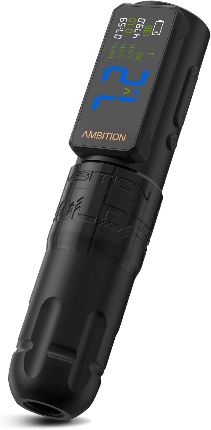 Ambition Soldier 270 S Draadloze Tattoo Pen Machine, roterend Tattoo Pistool met 2400 mAh Batterij, 270 g.cm Koppel Borstelloze Motor, 5.0mm Slag Draadloze Tattoo Supply voor Professionele Artiesten