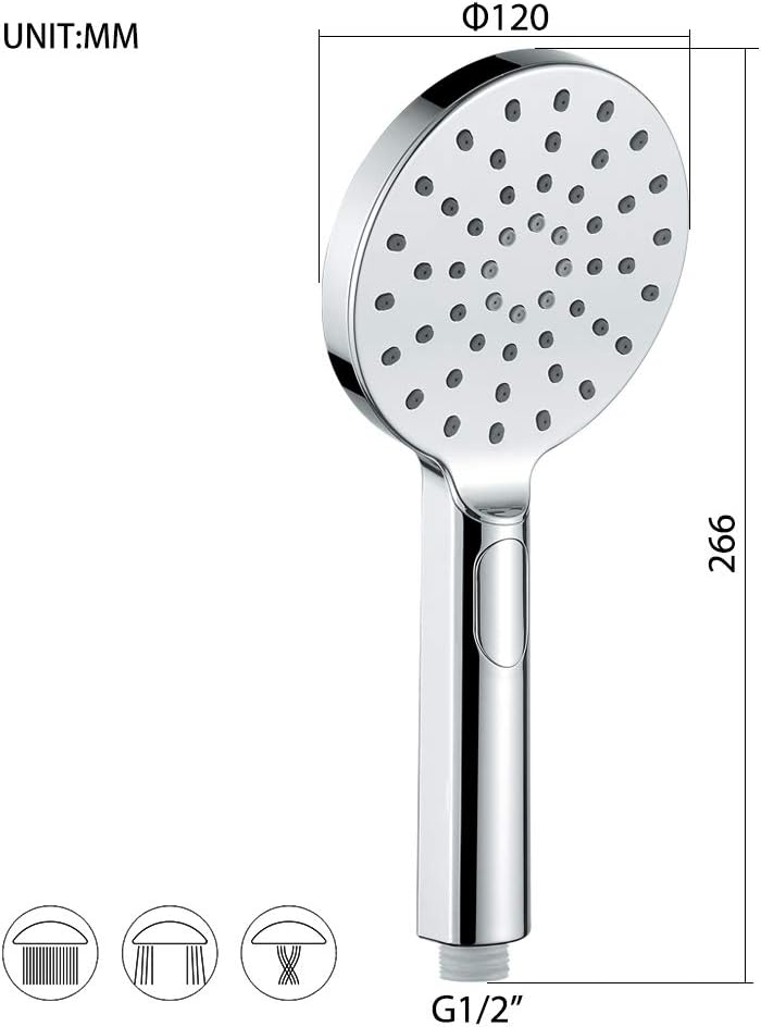 Douchesysteem – Douche Set – Thermostaatkraan – Handdouche – Douchekop – Thermostatische Temperatuurregeling – 3 Verstelbare Sproeistanden – Hoogglans Chroom