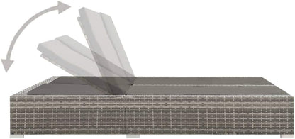 vidaXL Lounger double poly rattan grey - QUORE