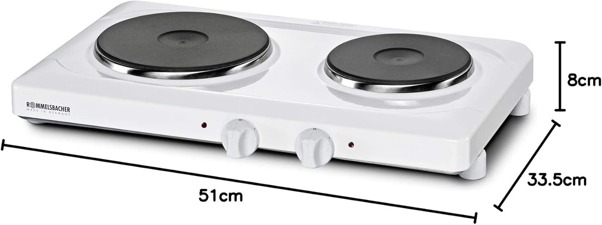 Dubbele Kookplaat – Elektrische Kookplaat – Kookplaat 2-Pits – Kookplaat Compact – Kookplaat Draagbaar – Gietijzeren Platen – 7-Standen Warmteregeling