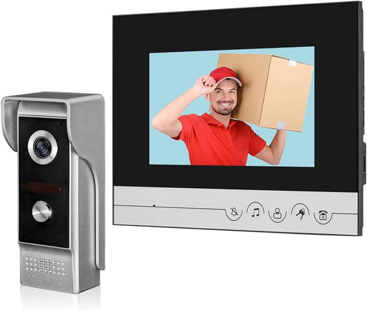 video-deurintercom 7 inch helder display intercom systeem-eenheden deurbel voor home video deurbel camera nachtzicht max 100 meter 1 camera 1 monitor