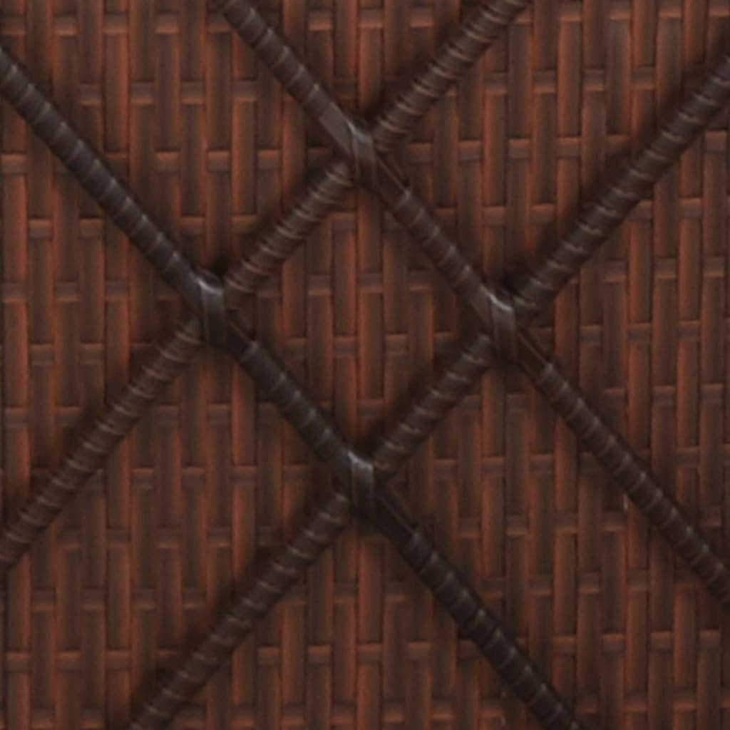 vidaXL 3-piece sunbed set with tea table poly rattan brown