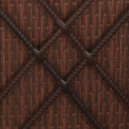 vidaXL 3-piece sunbed set with tea table poly rattan brown
