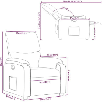 Verstelbare Fauteuil – Relaxfauteuil – Relaxstoel – Armstoel – Leunstoel – Handmatig Verstelbaar Tot 135 Graden – Donkergrijze Duurzame Stof