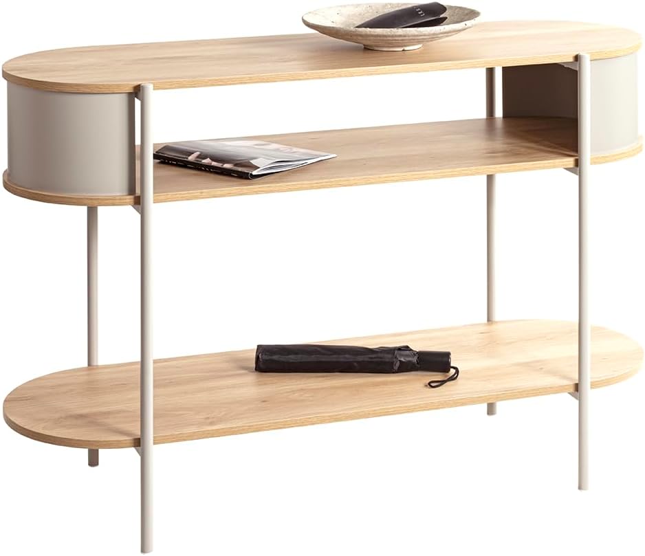 HAKU Consoletafel, eiken, grijs, metaal, spaanplaat, afmetingen: B 110 x H 76 x D 39 cm, stijl: modern