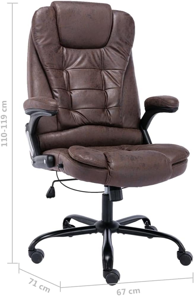 Ergonomische Bureaustoel – Kantoorstoel – Werkstoel – Draaistoel – Bureaustoel Kunstleer – Hoge Rugleuning – In Hoogte Verstelbaar – Nylon Wielen – Maximaal Comfort