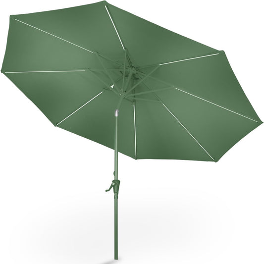 blumfeldt Calais Parasol, 300 x 265 cm, in hoogte verstelbare en opvouwbare tuinparasol, met ledverlichting op zonne-energie en uv-bescherming, waterdichte zonwering voor balkon, terras en tuinscherm