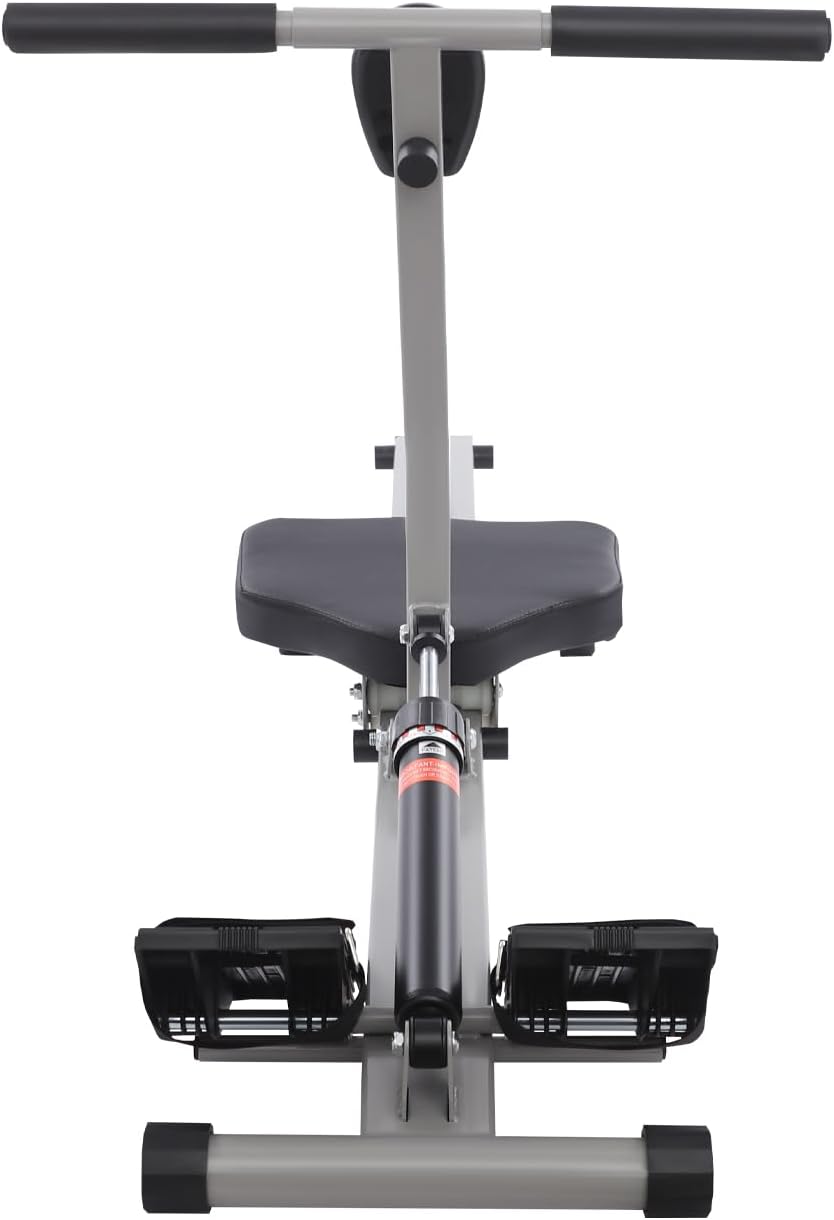 Fitness Rower with LCD Display, Rower with 12 Adjustable Hydraulic Resistors, Fitness Equipment for Full Body Training - QUORE