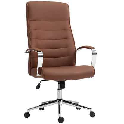 Ergonomische Bureaustoel – Kantoorstoel – Werkstoel – Draaistoel – Computestoel – Verstelbare Hoogte – Kantelfunctie – Hoge Rugleuning – Donkerbruin – Max 120 Kg Belastbaar