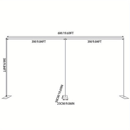Achtergrondstandaard – Fotostatief – Achtergrondsysteem – Fotobackdrop – Studioframe – Verstelbaar Aluminium Frame – 3x6 Meter Groot – Stevig Carbonstaal