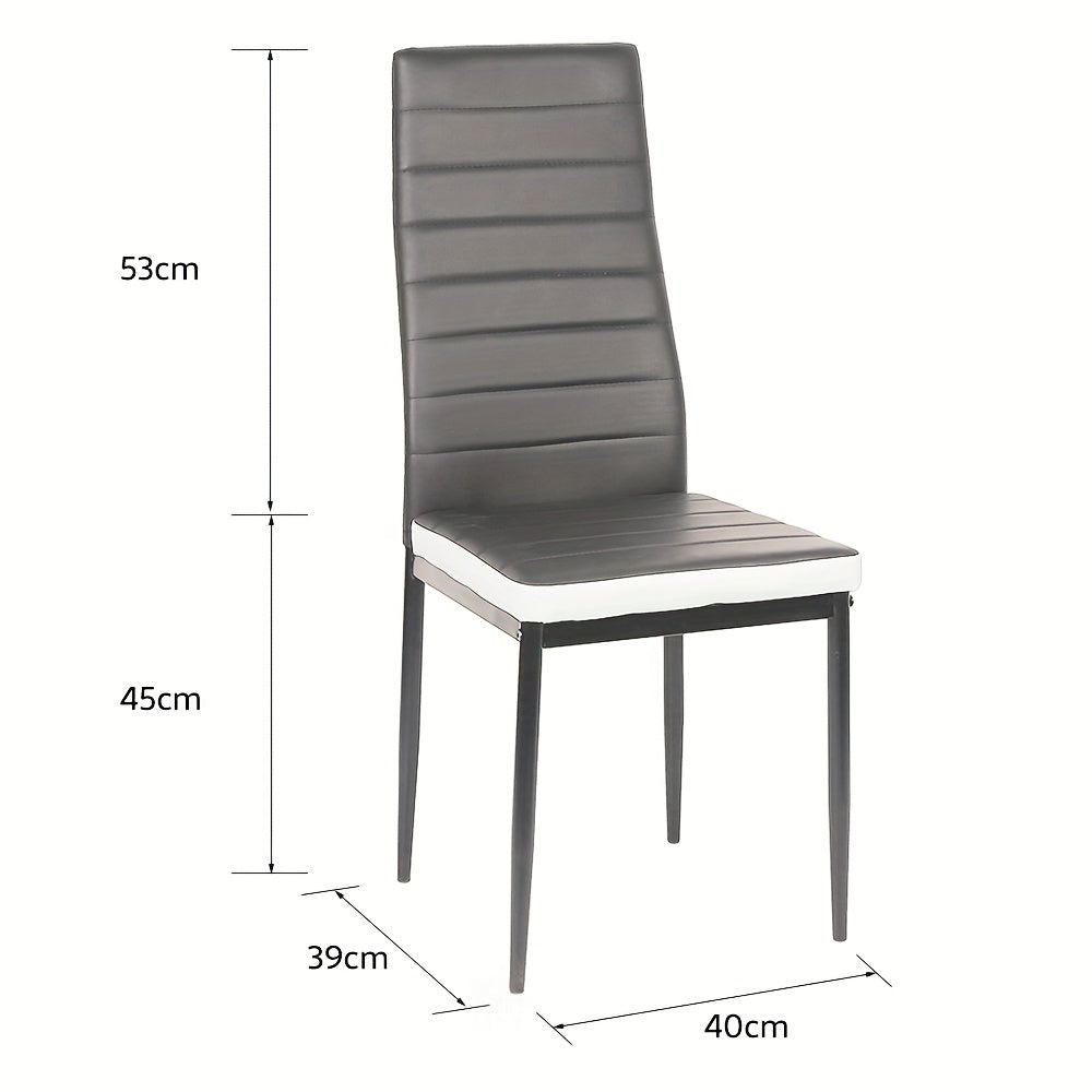 Eetkamerstoelen – Stoelen – Kuipstoelen – Keukenstoelen – Eettafelstoelen – Set van 6 – PU-leer Bekleding – Metalen Onderstel – Armless Design – Hoogwaardige Rugleuning – Zithoogte 45 cm – Industrieel & Modern