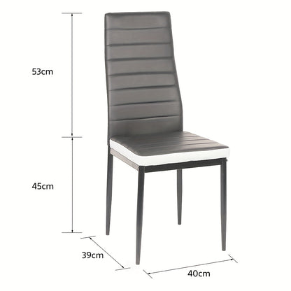 Eetkamerstoelen – Stoelen – Kuipstoelen – Keukenstoelen – Eettafelstoelen – Set van 6 – PU-leer Bekleding – Metalen Onderstel – Armless Design – Hoogwaardige Rugleuning – Zithoogte 45 cm – Industrieel & Modern