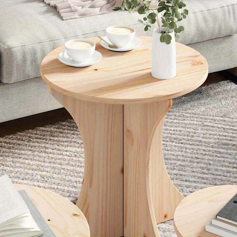 Coffee Table 3pcs Natuurlijk 46 X 46 X 47 Cm Solid Pine Wood Practical, Removable, Suitable for All Seasons