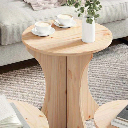 Coffee Table 3pcs Natuurlijk 46 X 46 X 47 Cm Solid Pine Wood Practical, Removable, Suitable for All Seasons