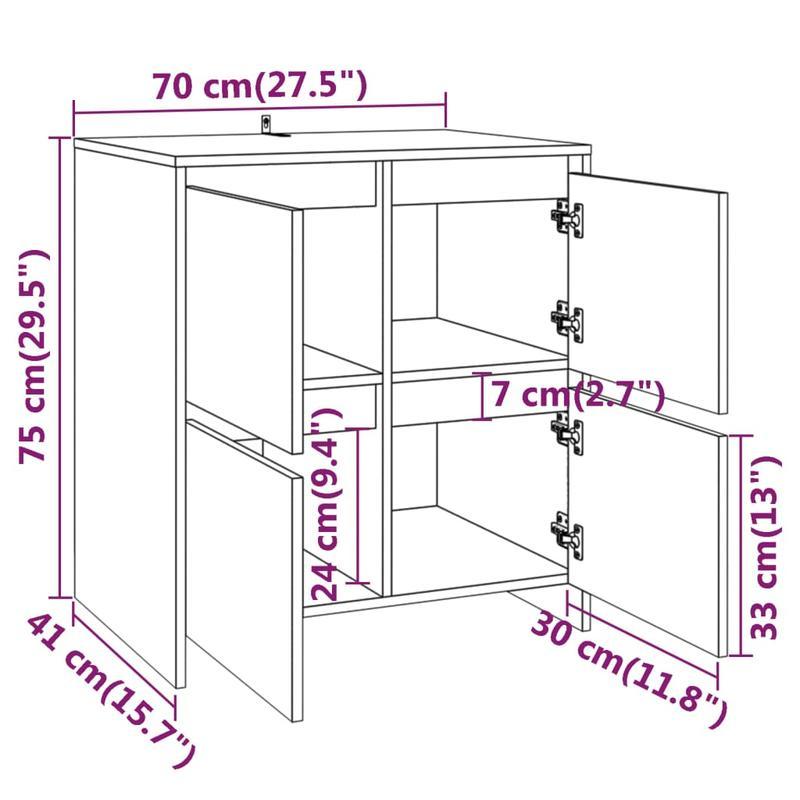Sideboard 70x41x75cm edited wood concrete gray Practical and removable