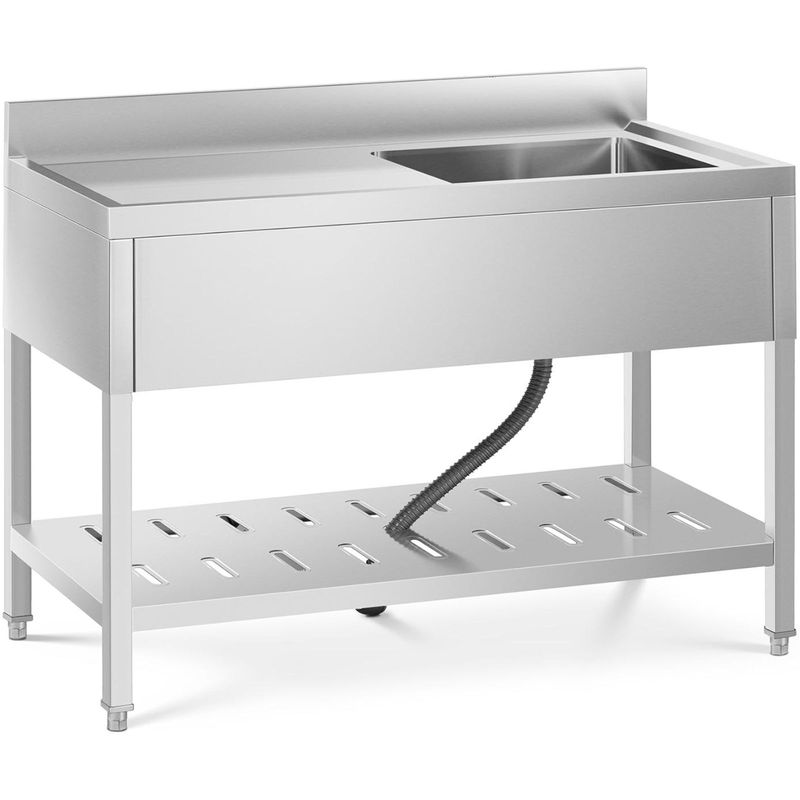 Spoelbak – Gootsteen – Keukenspoelbak – Wasbak – Spoeltafel – RVS 304 – Grote Spoelbak 49x42x24,5 cm – Verstelbare Poot 10 mm