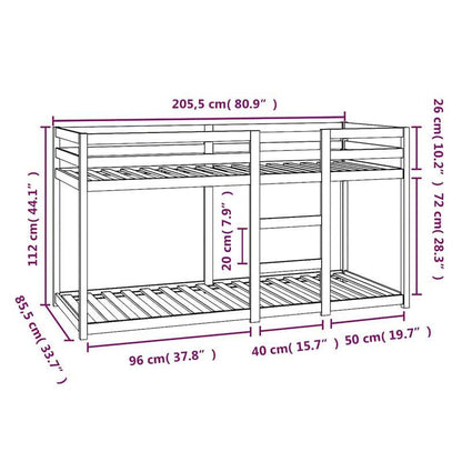 Houten Stapelbed – Hoogslaper – Kinderbed – Etagenbed – Bunkbed – Verstelbare Hoogte 5-Standen – 80x200 cm – Vouwbaar – Zonder Metaal – Lichtgewicht en Ruimtebesparend