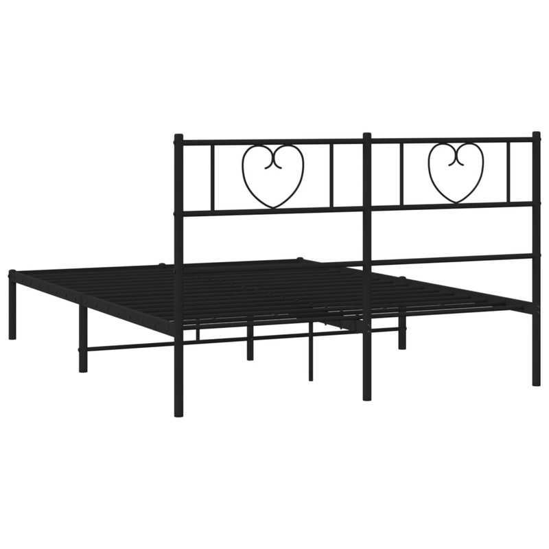 Bedframe – Metalen Bed – Tweepersoonsbed – Slaapbank – Bedombouw – 160x200 cm – Inclusief 2 Matrassen & 2 Hoofdborden – Zwart Metaal Met Gouden Accenten – Voorgemonteerd & Ruimtebesparend