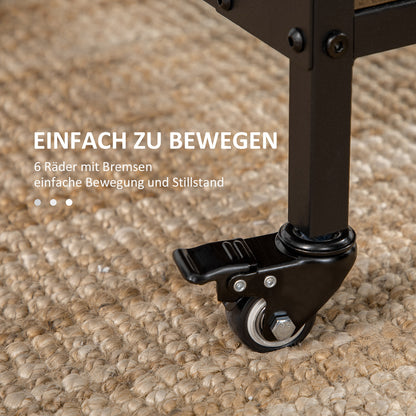 Vouwtafel – Klaptafel – Campingtafel – Plooitafel – Inklapbare Tafel – Mobiel met Wielen – Uitschuifbaar tot 130x80x74 cm – Bruin Melamine