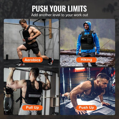 Weighted Vest with 2 High-Quality Steel Weight Plates, 6.58 kg Each | Ergonomically Designed for WOD, Strength Training, Running, and Fitness, Zipper Closure, Canvas Material