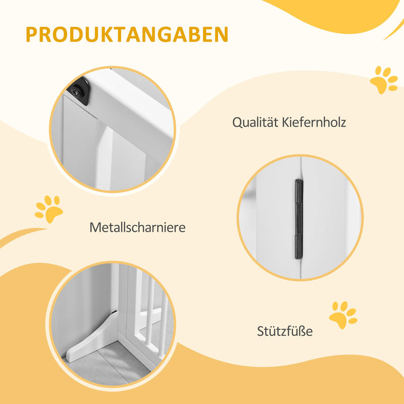 Hondenhek – Veiligheidspoort – Babypoort – Houten Barrier – Vrijstaande Hondenpoort – Verstelbaar 113-166 cm – Hoogwaardige Houtafwerking – Met Deur