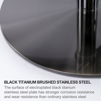 Barstoel – Barkruk – Barstoel Kruk – Barstoelen – Barkrukken – Verstelbare Hoogte 58-83 cm – 360° Draaibaar – Zwarte Titanium Roestvrijstalen Basis – Nappa Leren Rugleuning