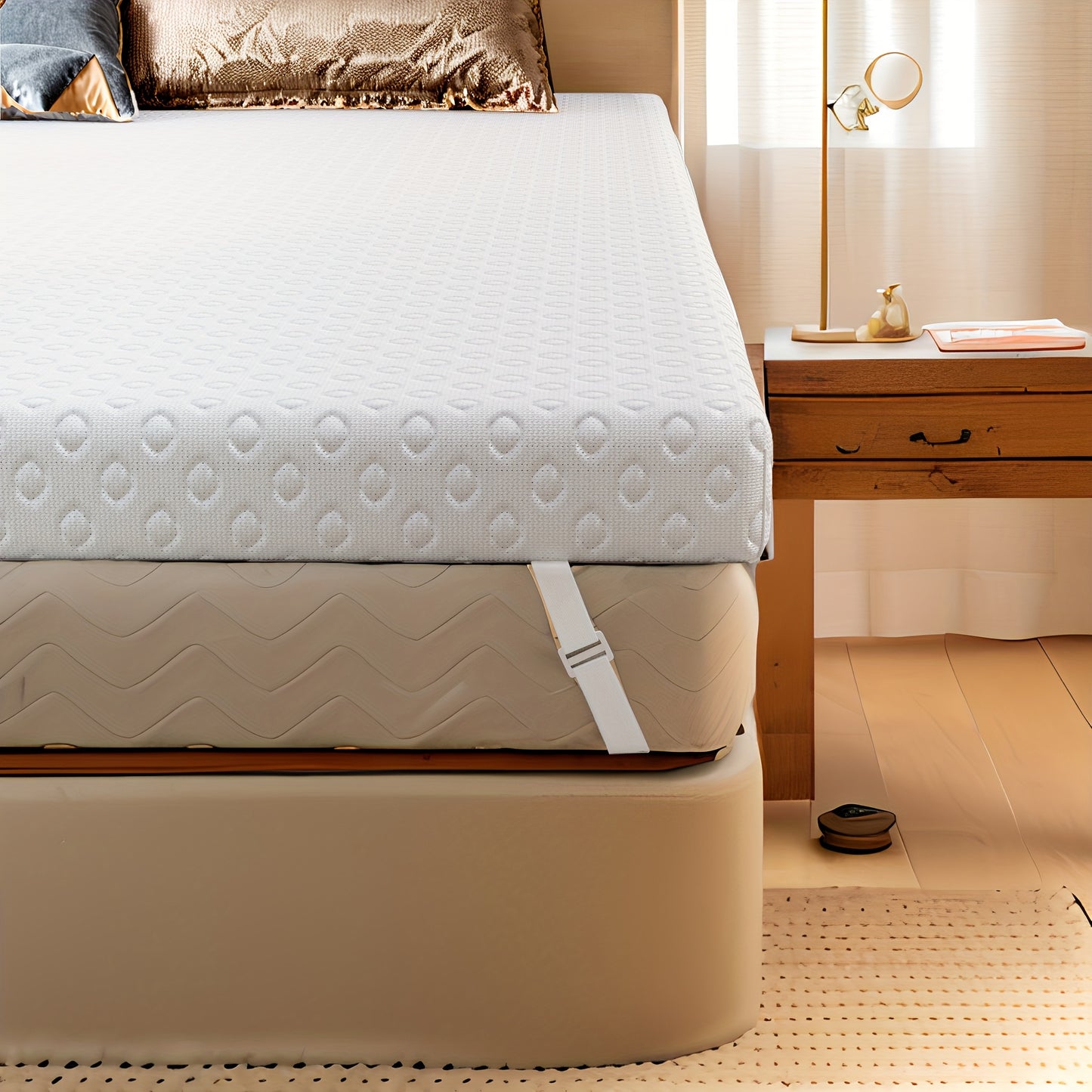 Memory Foam Matras Topper – Matras Topper Set – Matrasverhoger – Slaapschuim Topper – Koudschuim Matraslaag – 180x200 cm – 7,5 cm Dikke Laag – Wasbare Ademendhoes