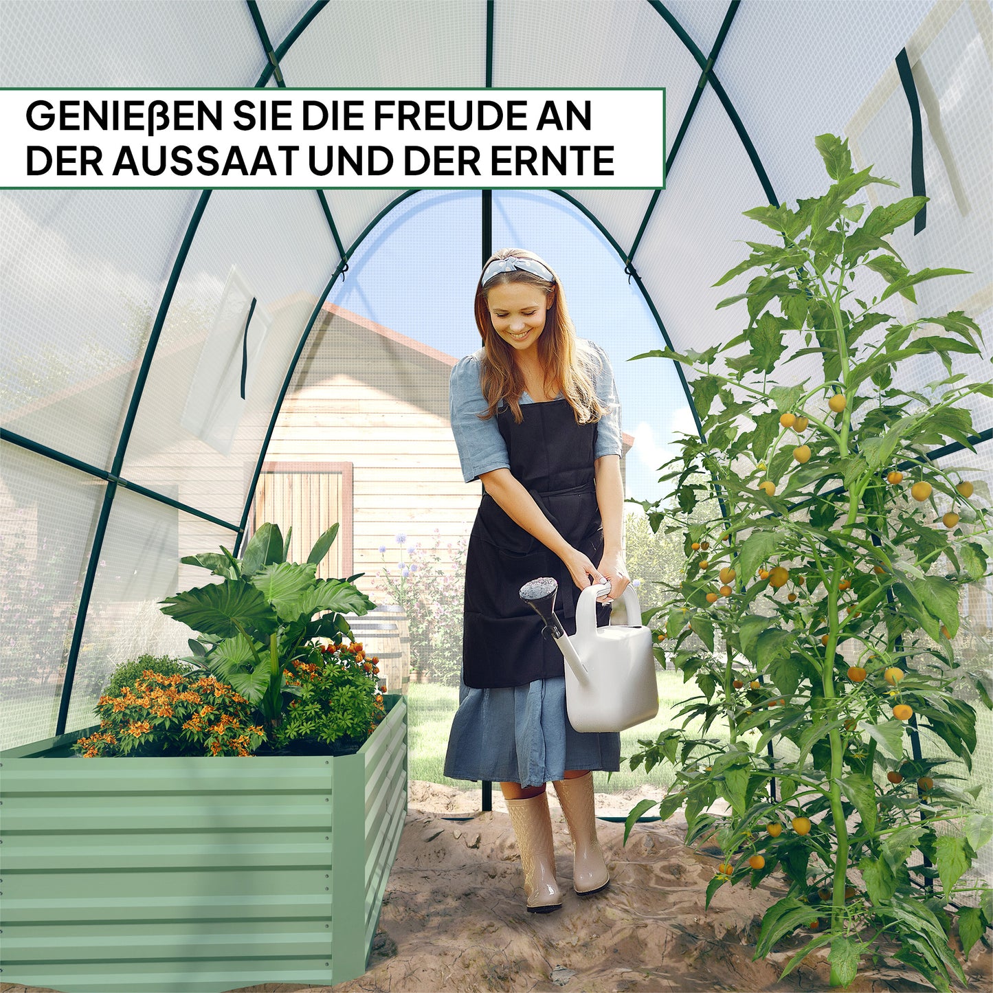 Boogkas – Tuinkas – Kweekkas – Kas – Groentekas – Wit – 1,8 x 1,8 x 2 Meter – Ventilatieraampjes en Zandzakken voor Extra Stabiliteit