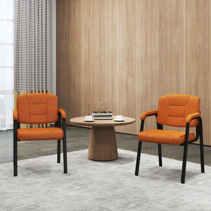 Loungestoel – Gaststoel – Fauteuil – Bureaustoel – Wachtruimte Stoel – Metalen Frame – PU Leer Bekleding – Extra Stevig – Comfortabele Armleuningen