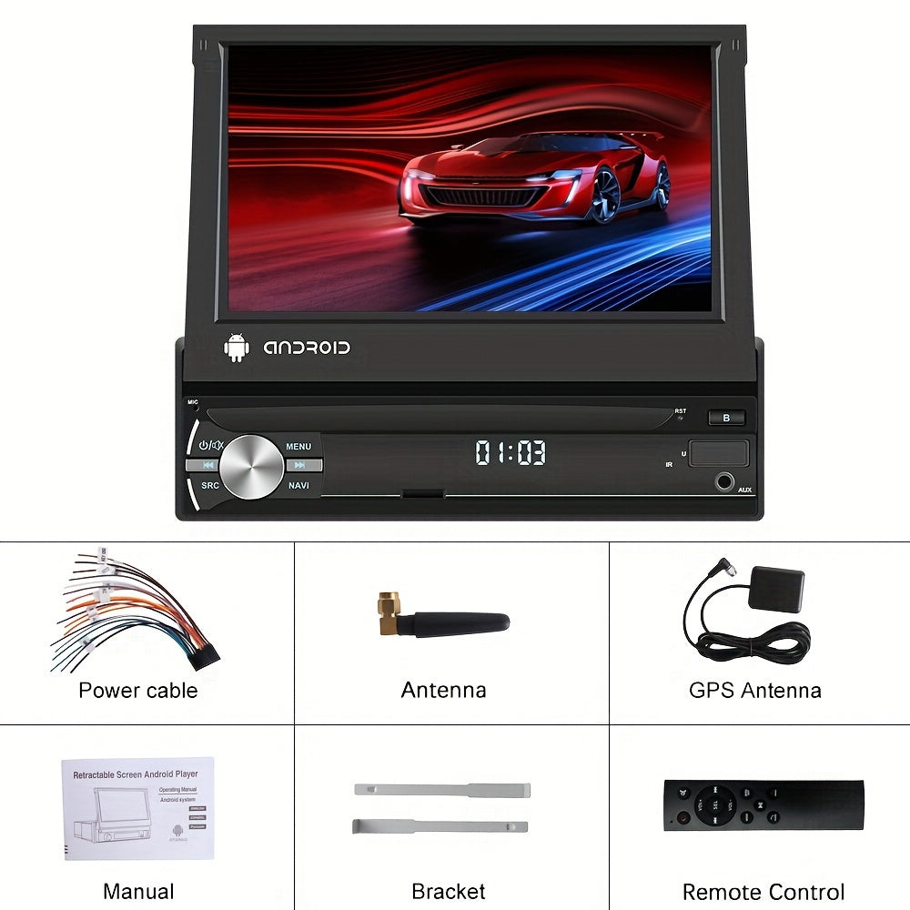 Autoradio – Android Car Stereo – Multimedia Systeem – GPS Navigatie – Single Din – 7-Inch Capacitive Touchscreen – Wireless WiFi & Bluetooth Connectivity