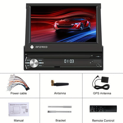 Autoradio – Android Car Stereo – Multimedia Systeem – GPS Navigatie – Single Din – 7-Inch Capacitive Touchscreen – Wireless WiFi & Bluetooth Connectivity