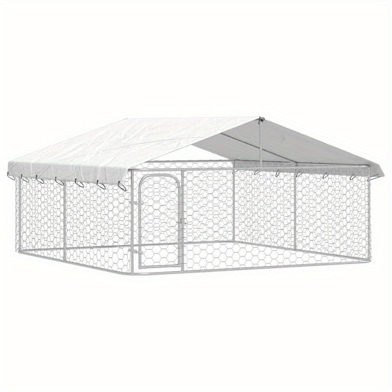 Outdoor kennel with roof 300x300x150cm suitable for multiple pets or medium to large dogs provides a spacious activity area stable structure easy to install