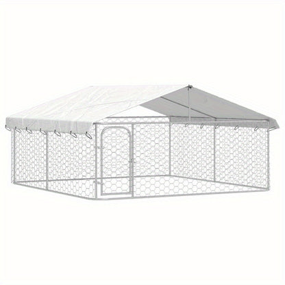 Outdoor kennel with roof 300x300x150cm suitable for multiple pets or medium to large dogs provides a spacious activity area stable structure easy to install