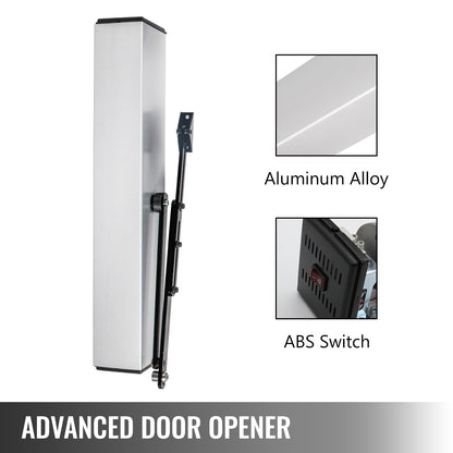 Elektrische Deuropener – Automatische Deuropener – Deurdranger – Handicap Deuropener – Swingdeur Systeem – Aluminiumlegering – 50W Vermogen – 120° Instelbaar