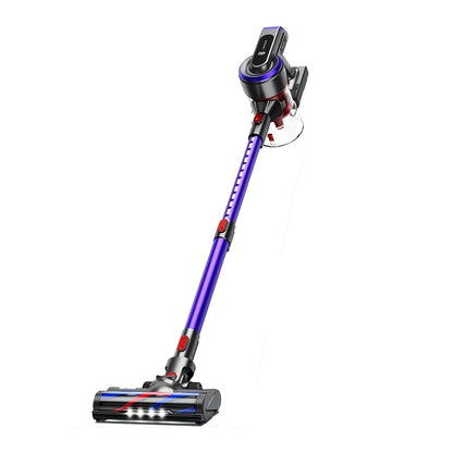 Draadloze Steelstofzuiger – Stofzuiger Zonder Snoer – Handstofzuiger – Snoerloze Zuiger – Accu Stofzuiger – 450W Krachtige Zuigkracht – 55 Min Looptijd – Paars