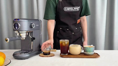Espressomachine – Koffiemachine – Latte Maker – Cappuccinomachine – Halfautomaat – Roestvrij Stalen Behuizing – 7-instelbare Watervolume Controle
