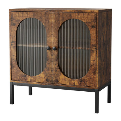 80.01cm Modern Rattan Storage Buffet Cabinet with Adjustable Shelves - -Standing Sideboard Suitable for, Dining Room, Entryway - Wood Tone Pantry Cabinet, Assembly Required