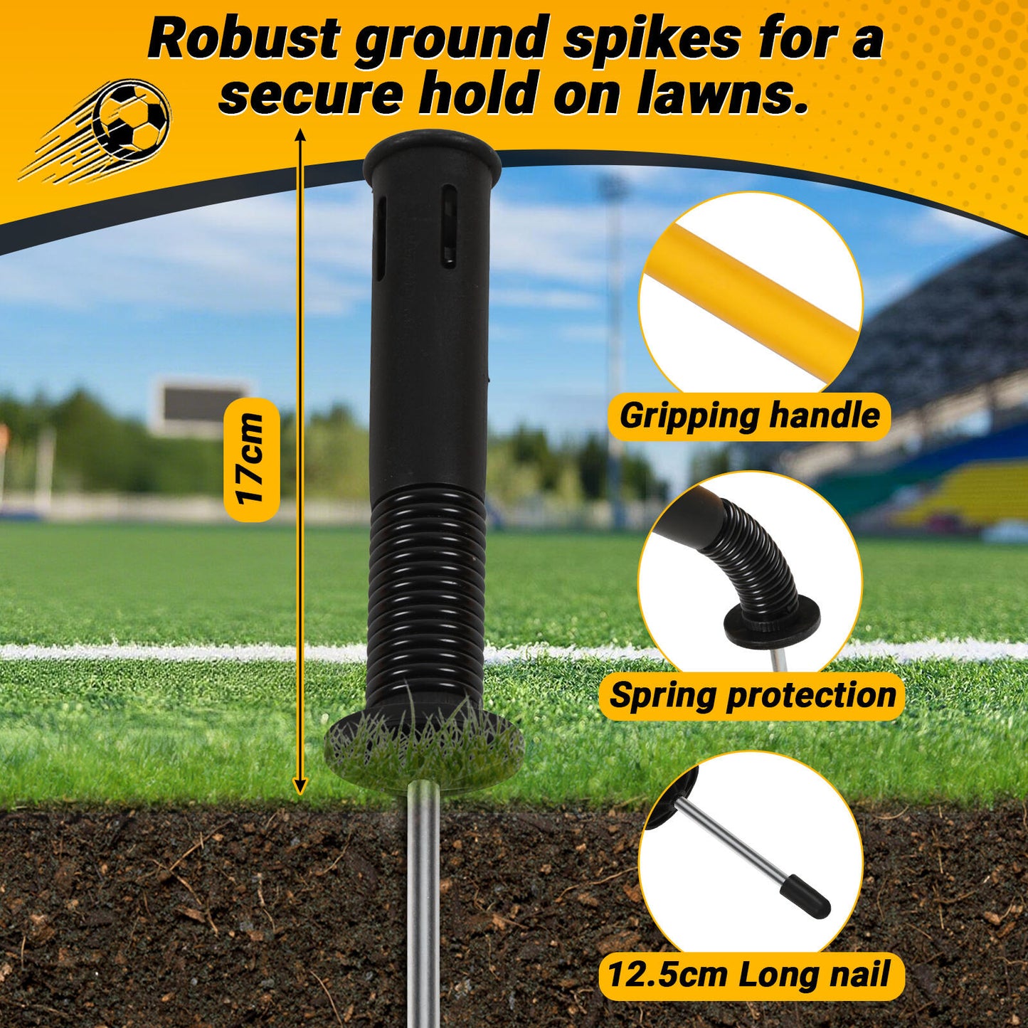 Voetbal Trainingspalen – Agility Poles – Slalom Pionnen – Wendbaarheid Spelershulpmiddel – 6 Stuks Set – 180 cm Lang – Duurzaam Kunststof – Inclusief Draagtas