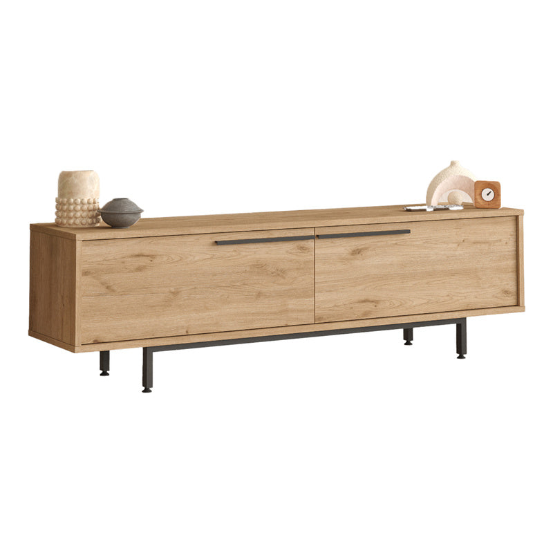 Kast – Dressoir – Opbergmeubel – Tv-meubel – Sideboard – Wit – 2 Deuren – Compact Formaat 160x36x45 cm – Stevige Poten