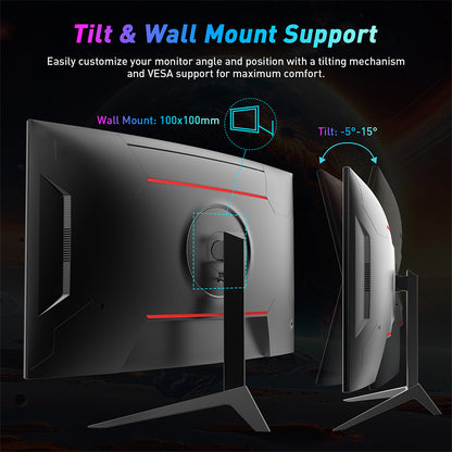 Gaming Monitor – Curved Monitor – PC Monitor – Gaming Display – Full HD Monitor – 32 Inch Curved 1500R – 240Hz Verversingssnelheid – FreeSync & G-Sync Compatible