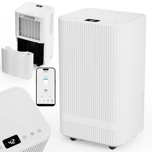 Luchtontvochtiger – Vochtvreter – Ontvochtiger – Droger – Vochtregelaar – Compact 14L/Dag – App Bediening & Spraakbesturing