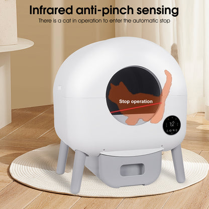Zelfreinigende Kattenbak – Slimme Kattenbak – Automatische Kattenbak – Grote Kattenbak – Geurbeheersing – Extra Grote Capaciteit – App Bediening – Anti-Klem Sensor