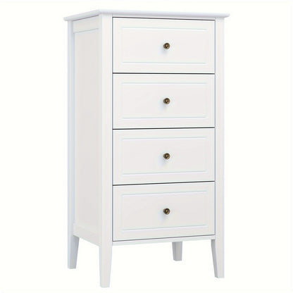 Ladekast – Ladeblok – Dressoir – Opbergkast – Kommode – Modern Wit – 5 Lades – MDF & Massief Hout – Ruimtebesparend Compact Design – Geruisloze Laden