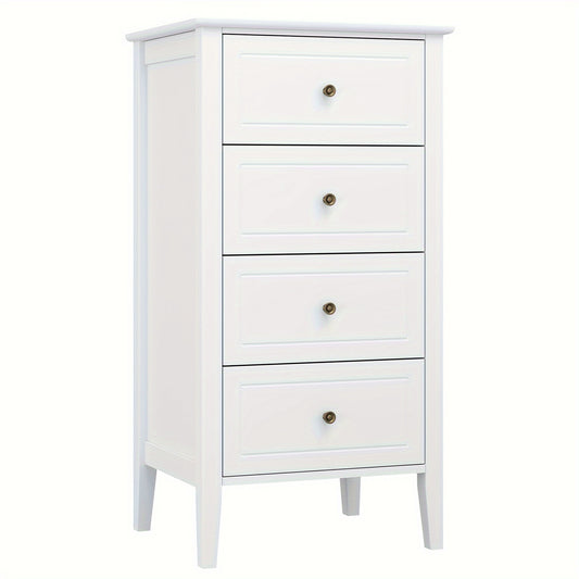 Ladekast – Ladeblok – Dressoir – Opbergkast – Kommode – Modern Wit – 5 Lades – MDF & Massief Hout – Ruimtebesparend Compact Design – Geruisloze Laden