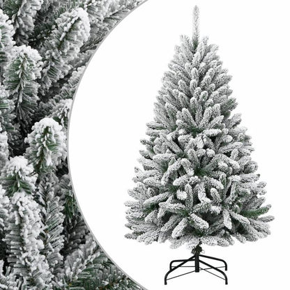 120cm (4ft) Full Snow-Covered Artificial Christmas Tree - Heavy Base Wide Standing Floor Tree for Living Room, Bedroom, Entryway - No Assembly Required, Realistic Winter Wonderland Decor - Easy Foldable Setup Holiday Decorati