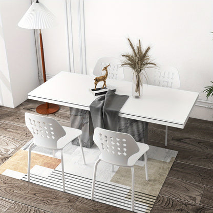 Eetkamerstoelen Set 4 – Keukenstoelen – Stoelen Zonder Armleuning – Metaal Stoelen – Moderne Stoelen – Ergonomische Rugleuning – Stevig Metalen Frame