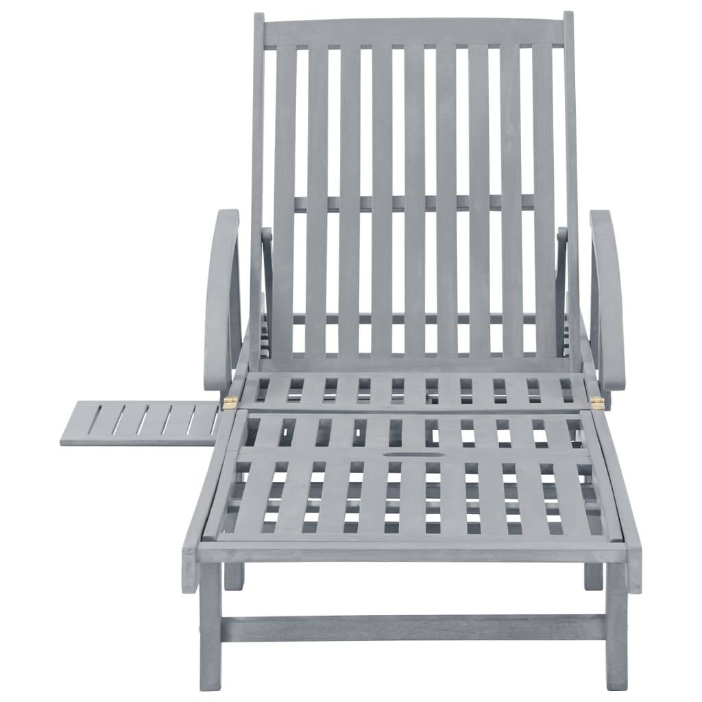 Houten Ligstoel – Houten Tuinstoel – Ligbed – Relaxstoel – Verstelbare Rugleuning – Acaciahout – Inclusief Kussen