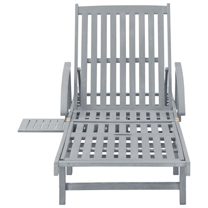 Houten Ligstoel – Houten Tuinstoel – Ligbed – Relaxstoel – Verstelbare Rugleuning – Acaciahout – Inclusief Kussen