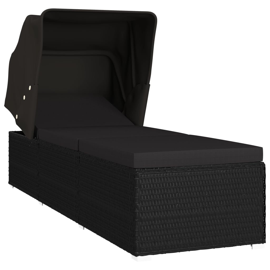 Poly Rattan Loungechair – Loungestoel – Tuinstoel – Balkonstoel – Ligbed - Kampeerstoel – Verstelbare Zijden – Weerbestendig Materiaal